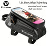 WEST BIKING 1.5L Waterproof Bike Phone Pouch β Touchscreen Top Tube Frame Bag for Up to 7