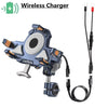 15W Wireless Charger Metal Shockproof Motorcycle Phone Holder 4 Vibration Dampener Fast Charging Motorbike Bicycle Bike Stand