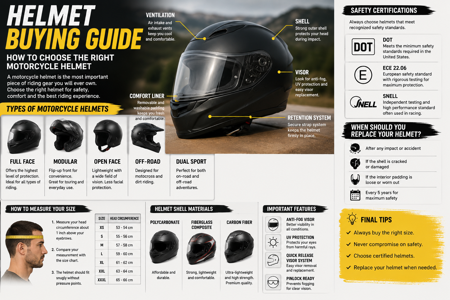 Helmet Buying Guide: How to Choose the Right Motorcycle Helmet