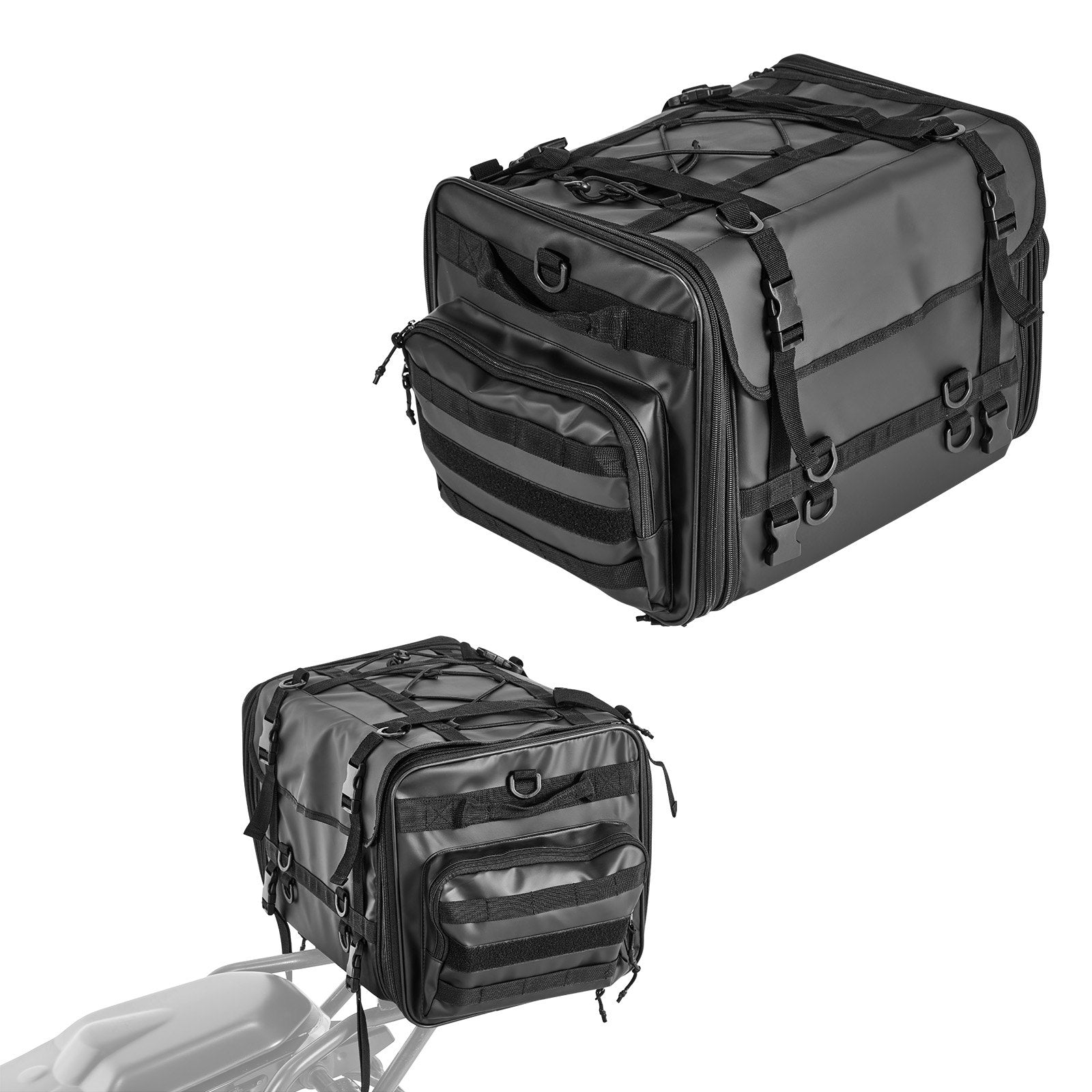 Waterproof Motorcycle Tail Bag - Black