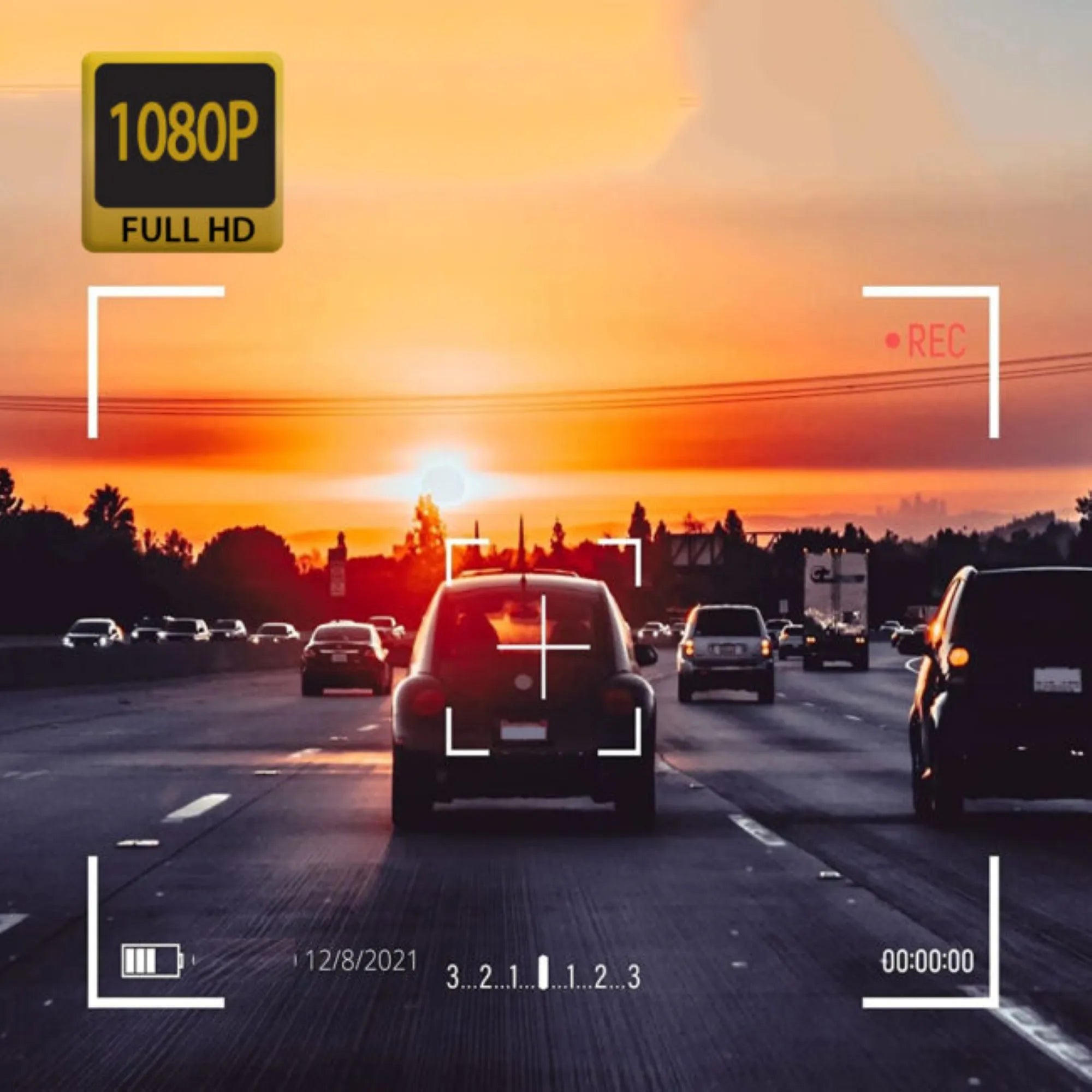 1080P HD Motorcycle Dash Cam 3200mAh 7.5H Battery IP66 Waterproof WiFi 129° Wide-Angle Night Vision Tilt Emergency Lock 32GB Included Helmet Handlebar Motorcycle Camera Video Recorder