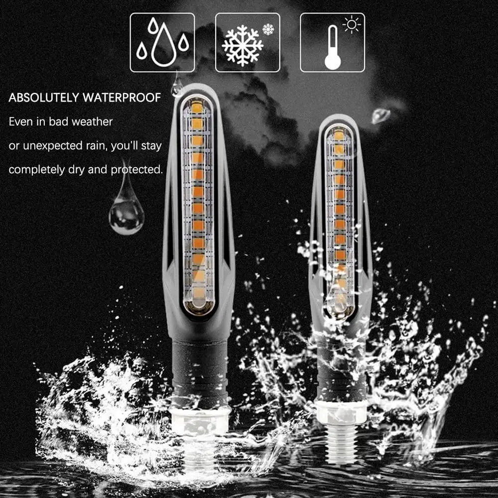 LED Turn Signal Bulbs – 4PCS Universal Sequential Flowing Amber 12V