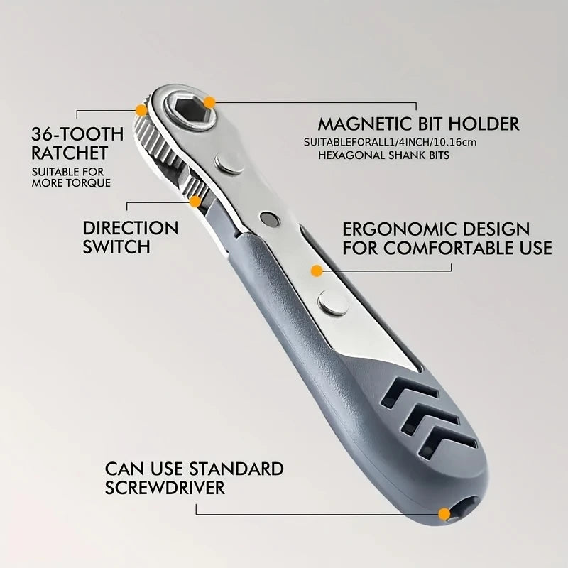 Professional Right-Angle Ratchet Screwdriver Tool Kit – 90° Design – Ergonomic Non-Slip Handle – Car & Motorcycle Repair – US Stock – $16