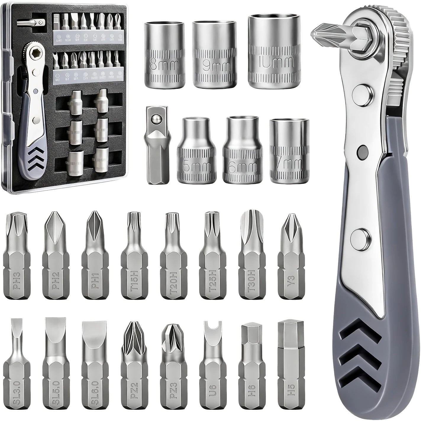 Professional Right-Angle Ratchet Screwdriver Tool Kit – 90° Design – Ergonomic Non-Slip Handle – Car & Motorcycle Repair – US Stock – $16