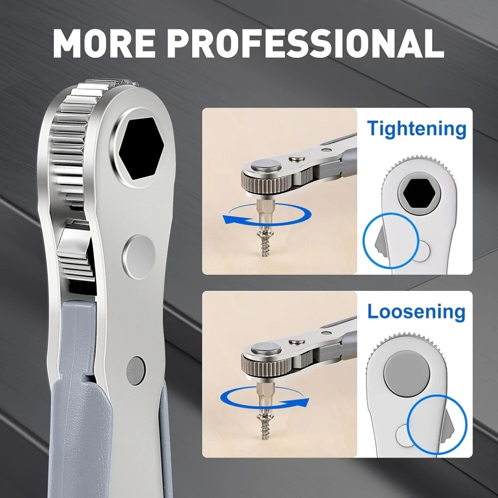 Professional Right-Angle Ratchet Screwdriver Tool Kit – 90° Design – Ergonomic Non-Slip Handle – Car & Motorcycle Repair – US Stock – $16