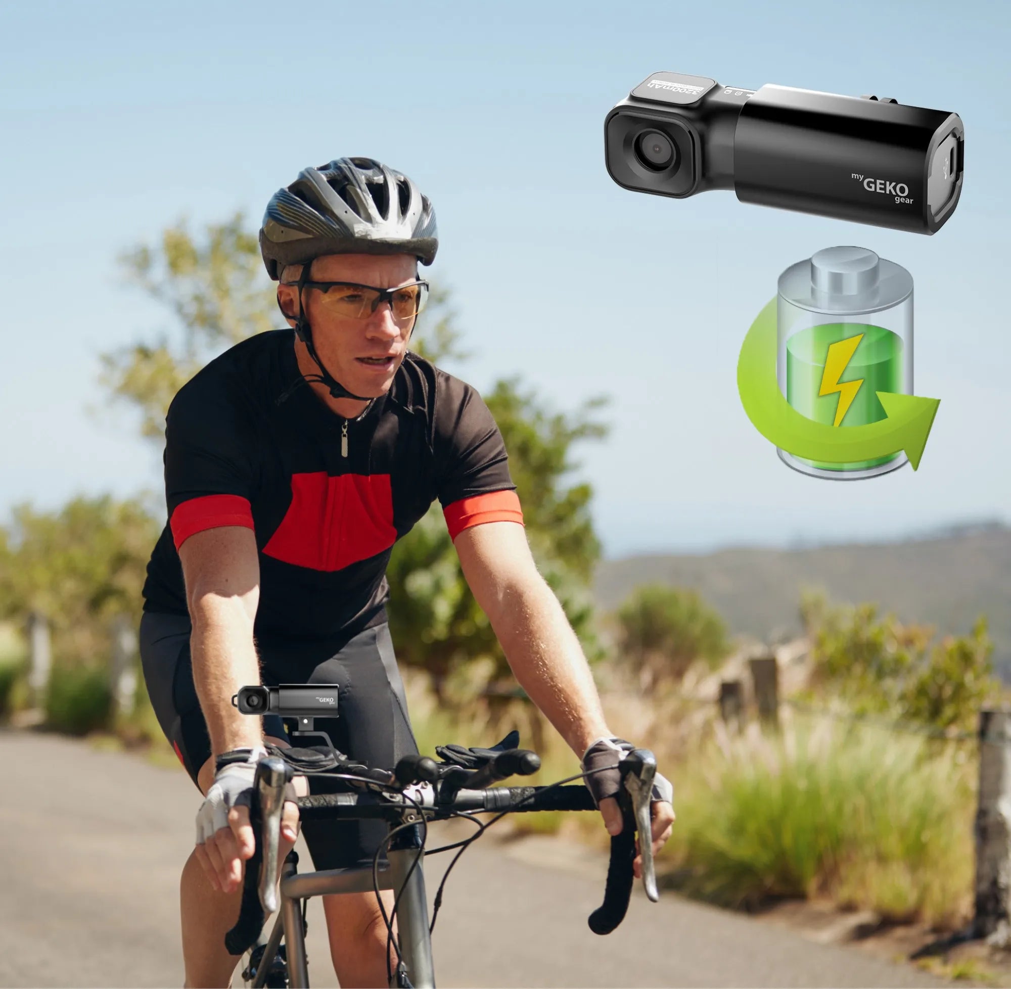 1080P HD Motorcycle Dash Cam 3200mAh 7.5H Battery IP66 Waterproof WiFi 129° Wide-Angle Night Vision Tilt Emergency Lock 32GB Included Helmet Handlebar Motorcycle Camera Video Recorder