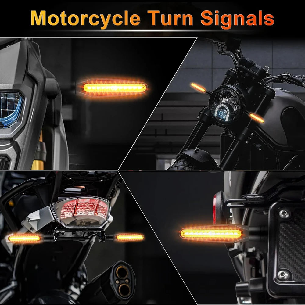 LED Turn Signal Bulbs – 4PCS Universal Sequential Flowing Amber 12V
