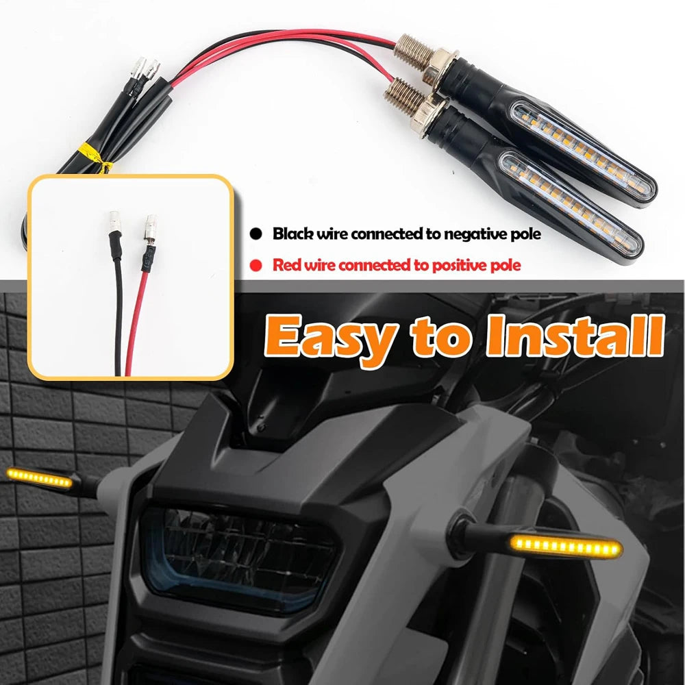 LED Turn Signal Bulbs – 4PCS Universal Sequential Flowing Amber 12V