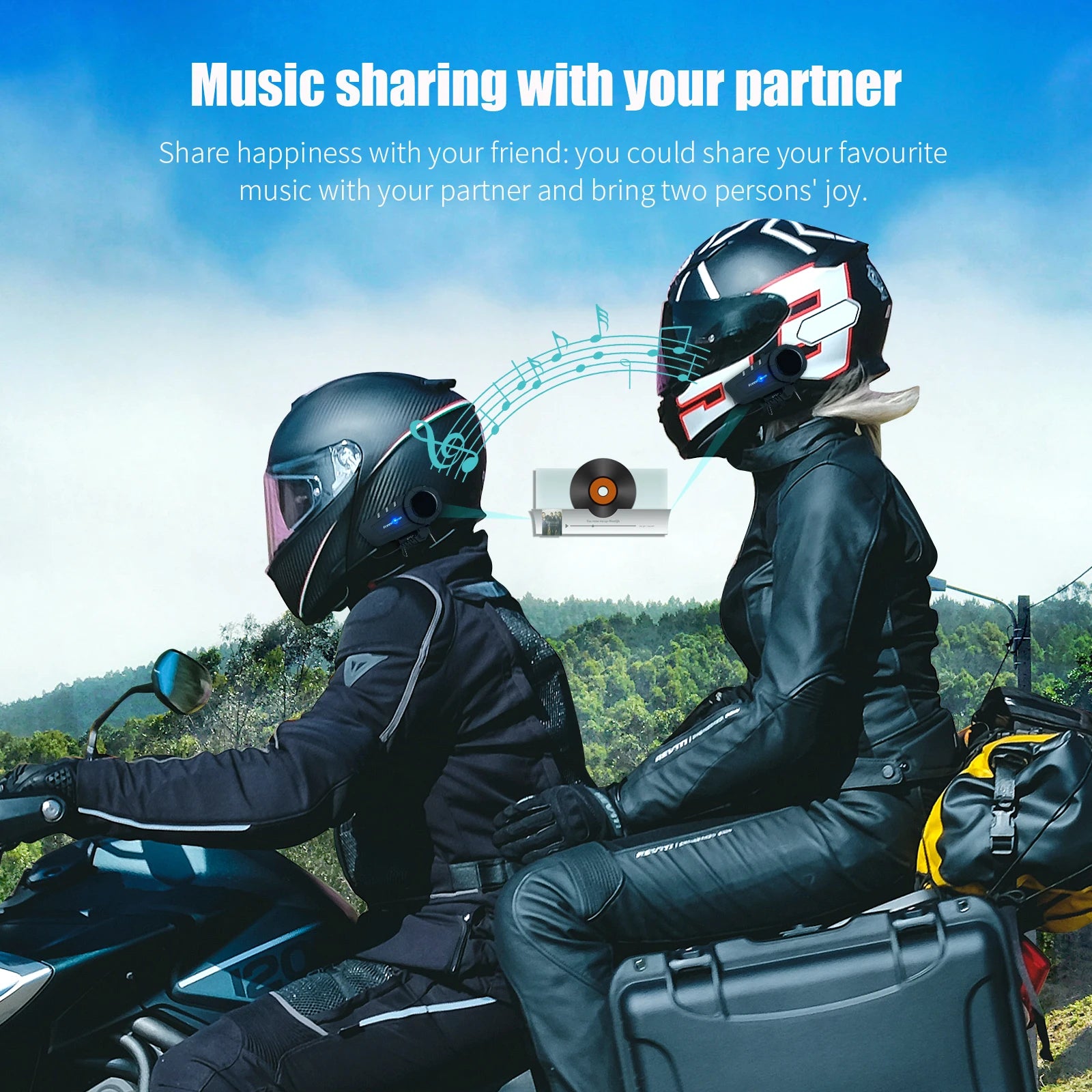 FREEDCONN KY Pro Motorcycle Bluetooth Intercom – 6-Rider 1000m