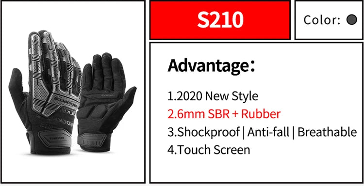 ROCKBROS Cycling Gloves Thermal Autumn Winter Gloves Windproof SBR Touch Screen Bike Gloves Full Finger Shockproof Sport Gloves