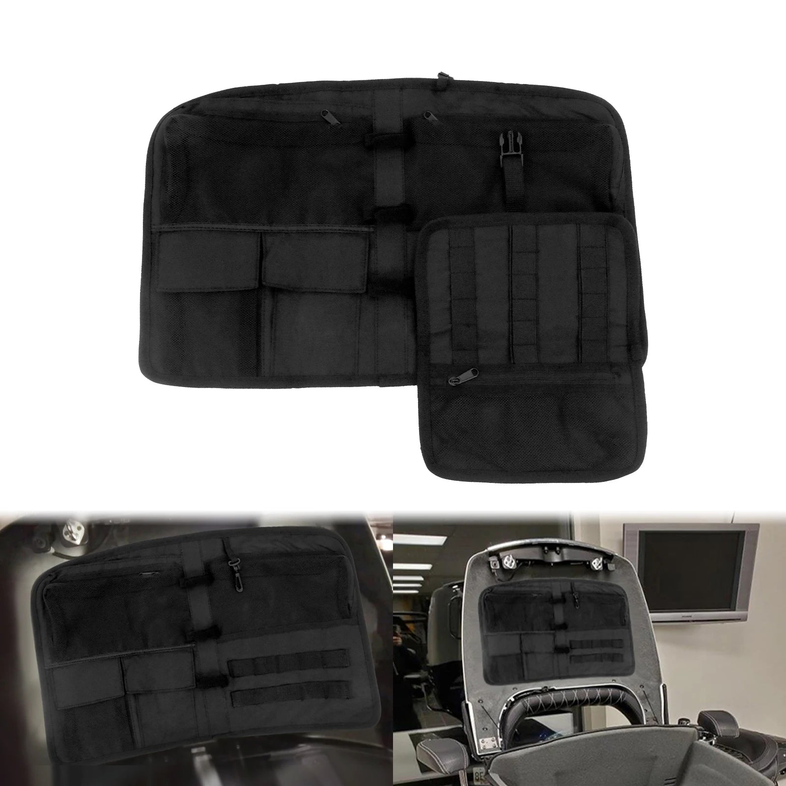 REWMTER Motorcycle Tour Luggage Trunk Lid Organizer Hard Storage Bags Case Saddlebag for Indian Roadmaster 2015-2021 Chieftain 2014-2021 – Nylon Waterproof Quick-Disconnect