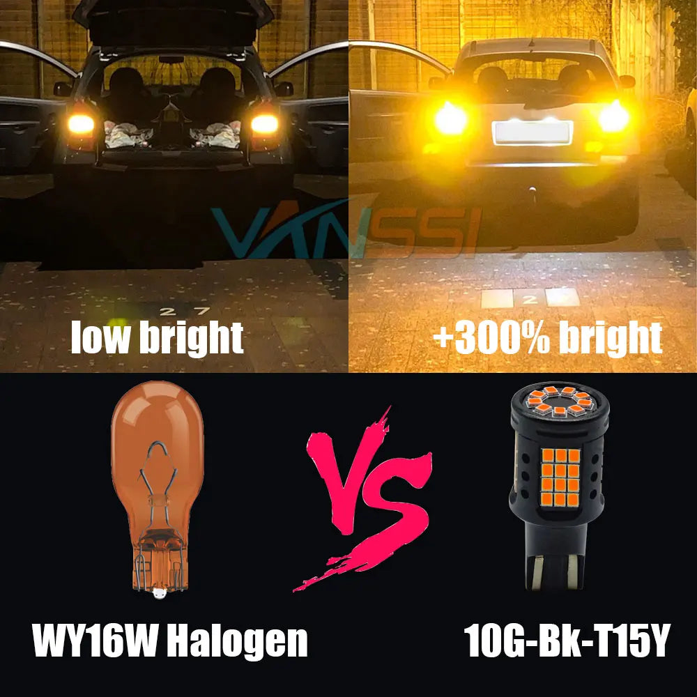 LED Turn Signal Bulbs – 2500LM W16W WY16W 921 T15 CANBUS LED Bulbs