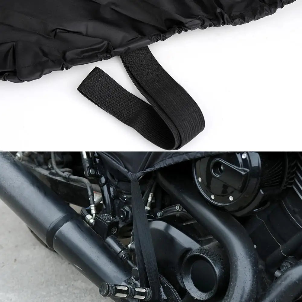 X Autohaux 210T Half Motorcycle Cover Travel Waterproof Outdoor Dustproof Rain Dust Anti UV Motor Scooter Protector Cover M L XL – 210T Polyester PU Silver Adjustable Elastic Band with Carry Bag