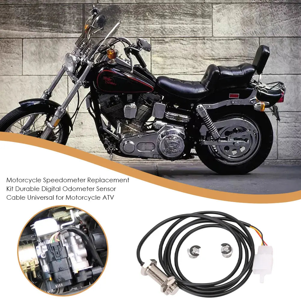 Motorcycle Speedometer Replacement Kit 2 Pins Durable Digital Odometer Sensor Cable Universal For Motorcycle ATV Accessories