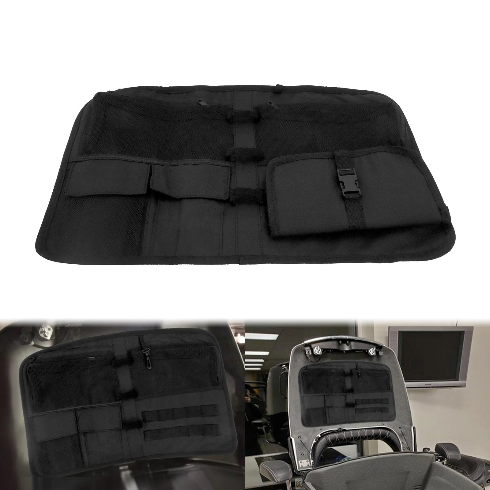 REWMTER Motorcycle Tour Luggage Trunk Lid Organizer Hard Storage Bags Case Saddlebag for Indian Roadmaster 2015-2021 Chieftain 2014-2021 – Nylon Waterproof Quick-Disconnect