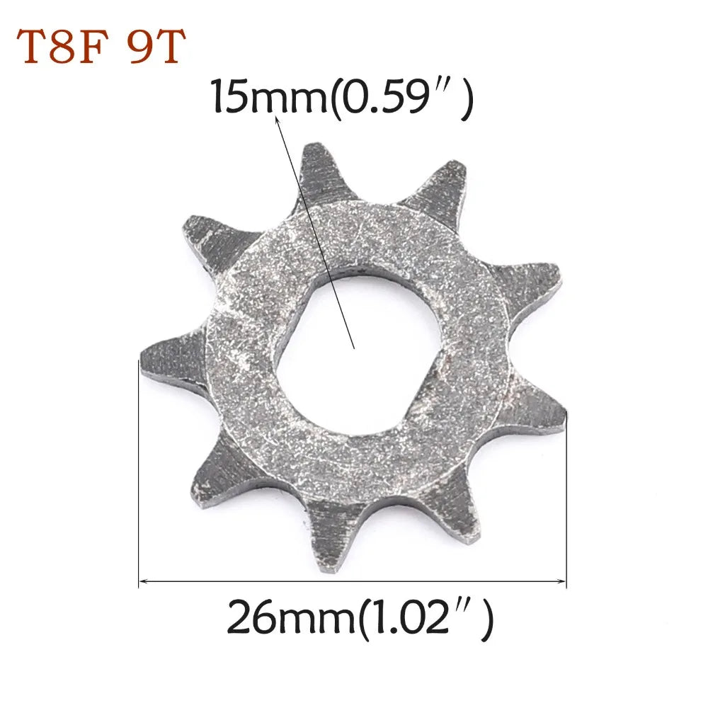 TDPRO 5pcs 25H T8F Chain 9T 11T Front Sprocket Gear Part 2 Stroke Engine Fits 43cc 47cc 49cc Mini Pocket Pit Bike Scooter ATV