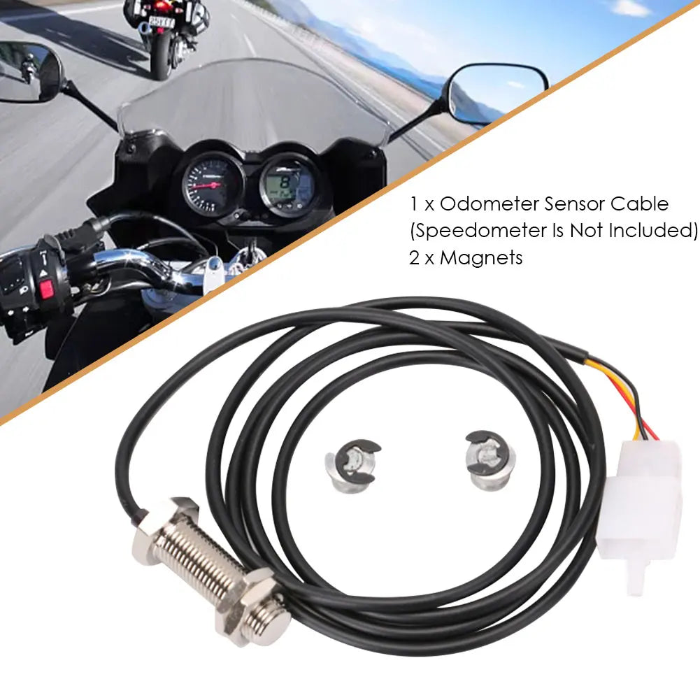 Motorcycle Speedometer Replacement Kit 2 Pins Durable Digital Odometer Sensor Cable Universal For Motorcycle ATV Accessories