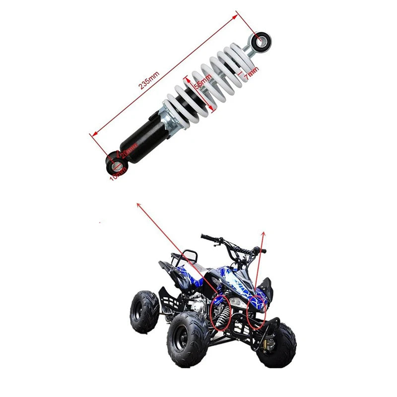 Motorcycle 235mm Rear Shock Absorbers Suspension Spring Shocker For Moto Bike Quad ATV Go kart Buggy 70cc 110cc not hydraulic