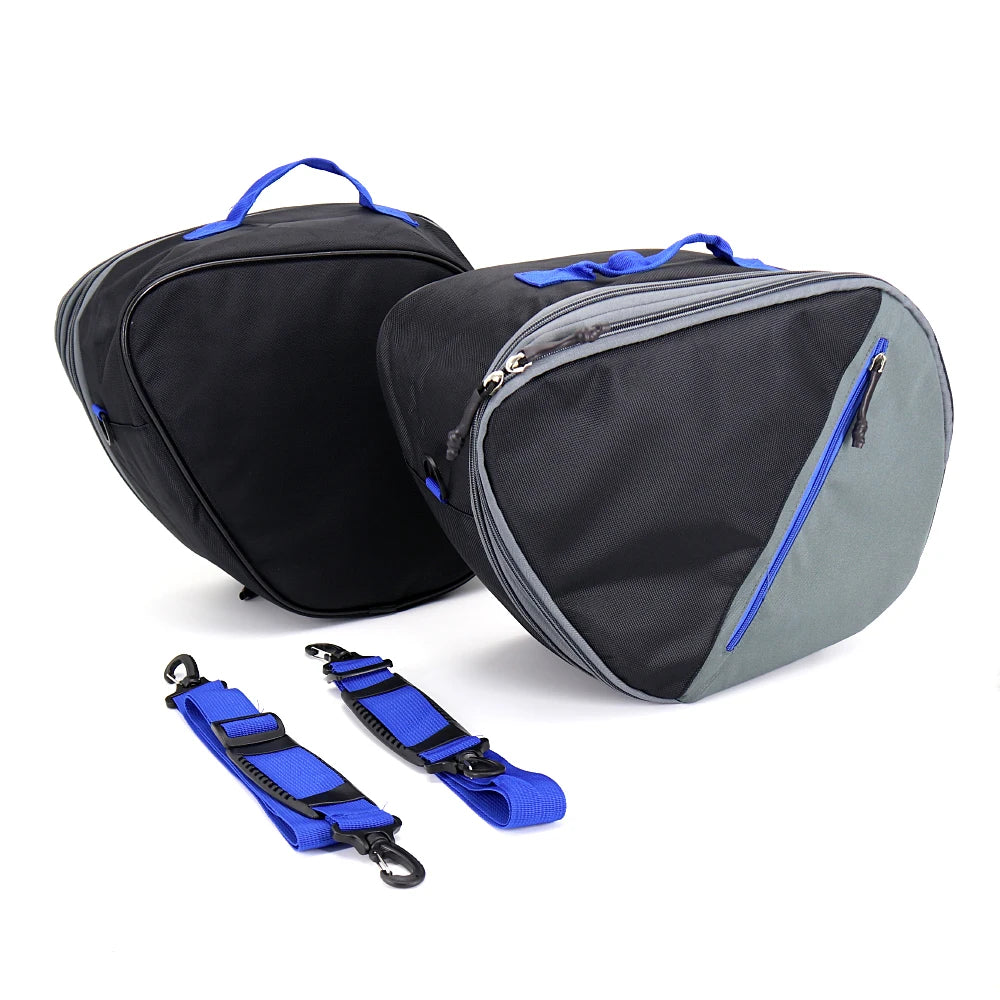 Otilli Yamaha Tracer 9 900 GT Motorcycle Luggage Bags Expandable Inner Bags Pannier Liner Tool Box Saddle Bag Suitcases Nylon – Blue / Red (1 Pair)