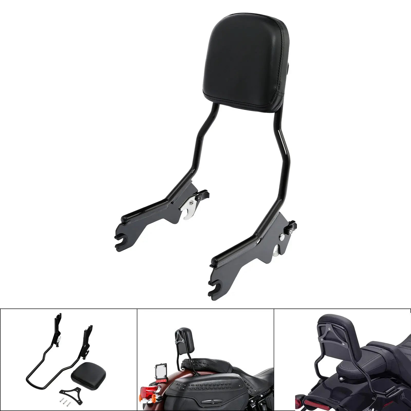 Sissy Bar Upright Backrest W/ Pad For Harley Softail Low Rider FXLR ST FXLRST 2018-2023 Sport Glide FLSB 2018-2025 Motorcycle