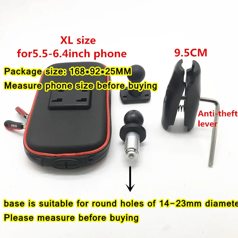 Waterproof Motorcycle Phone Pouch – Handlebar Mount Bag with Card Slots for Honda F5, CBR650F & VFR1200