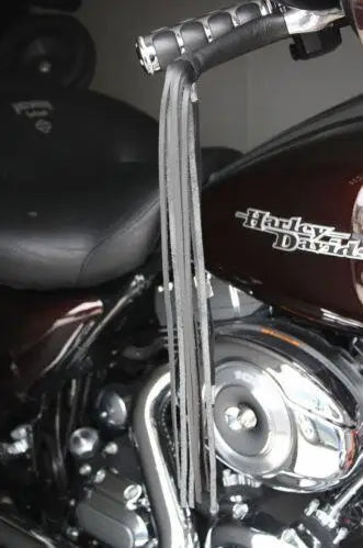 Harley-Davidson / Indian Chief / Cafe Racer / Dyna / Fat Bob Vintage Leather Brake & Clutch Lever Cover – Fringe Tassels – Black – 1 Pair – $16