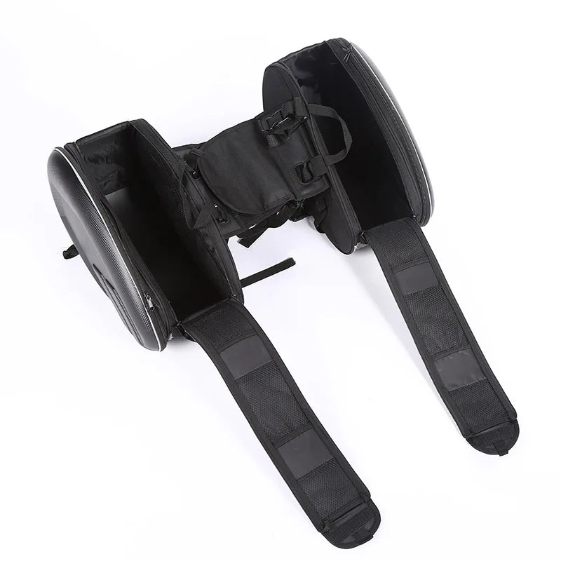 oezrefit 2PCS Universal Fit Motorcycle Pannier Bags Luggage Saddle Bags Side Storage Fork Travel Pouch Box Motorcycle Side Helmet Riding Waterproof 36L-58L with Rain Cover – Black
