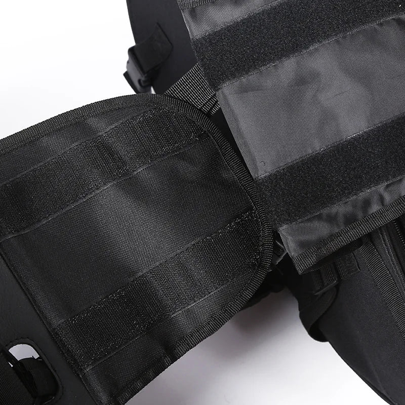 oezrefit 2PCS Universal Fit Motorcycle Pannier Bags Luggage Saddle Bags Side Storage Fork Travel Pouch Box Motorcycle Side Helmet Riding Waterproof 36L-58L with Rain Cover – Black
