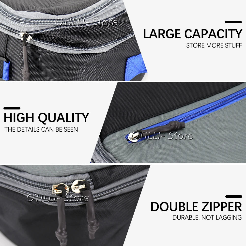 Otilli Yamaha Tracer 9 900 GT Motorcycle Luggage Bags Expandable Inner Bags Pannier Liner Tool Box Saddle Bag Suitcases Nylon – Blue / Red (1 Pair)