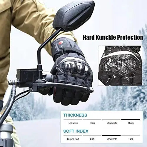 Savior Heat Winter Motorcycle Heated Gloves 7.4V Safe Outdoors Sports Electric Heating Waterproof Windproof KNUCKLE EN13594