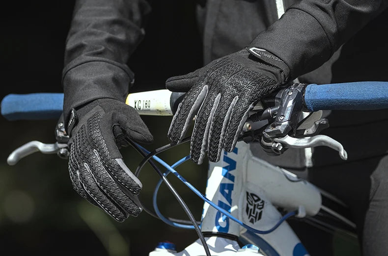 ROCKBROS Cycling Gloves Thermal Autumn Winter Gloves Windproof SBR Touch Screen Bike Gloves Full Finger Shockproof Sport Gloves