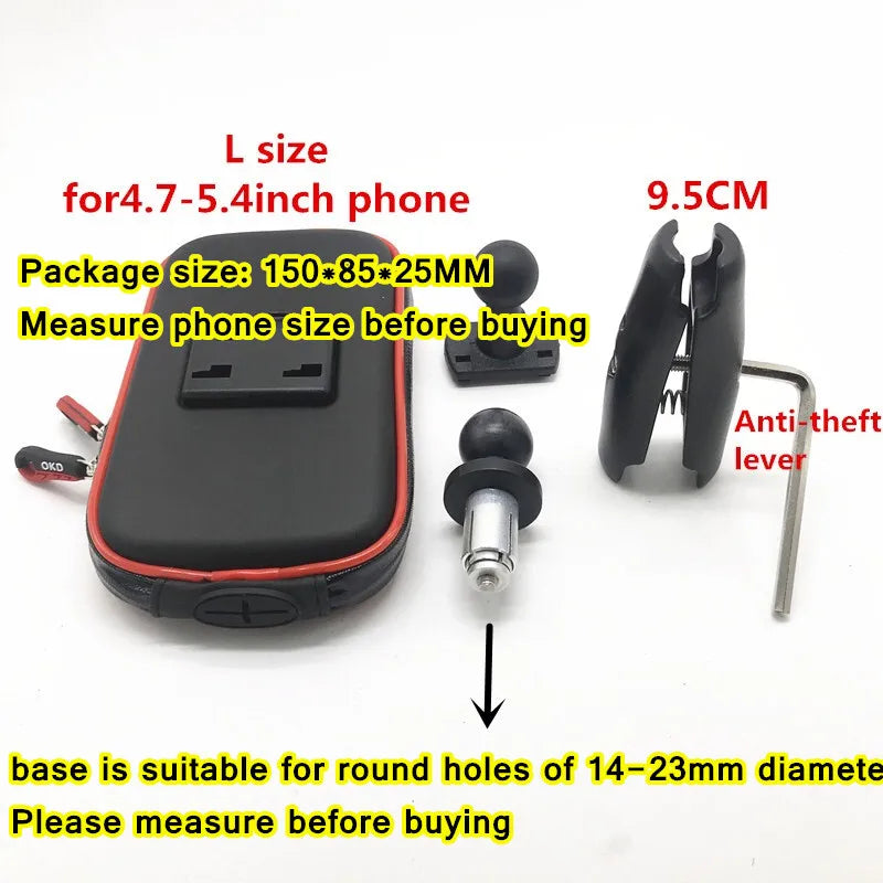 Waterproof Motorcycle Phone Pouch – Handlebar Mount Bag with Card Slots for Honda F5, CBR650F & VFR1200