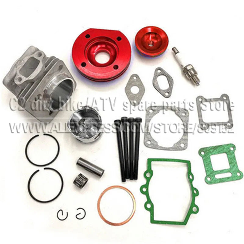 44mm Cylinder Assy Big Bore 44-6  Kit Set 2 Grooves For 47cc 49cc Mini Dirt ATV Pocket Bikes Minimoto