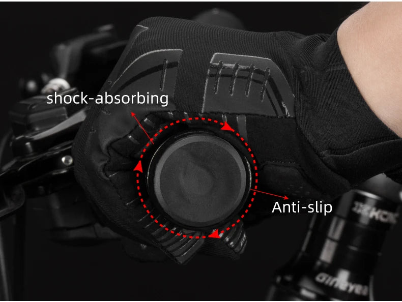 ROCKBROS Cycling Gloves Thermal Autumn Winter Gloves Windproof SBR Touch Screen Bike Gloves Full Finger Shockproof Sport Gloves