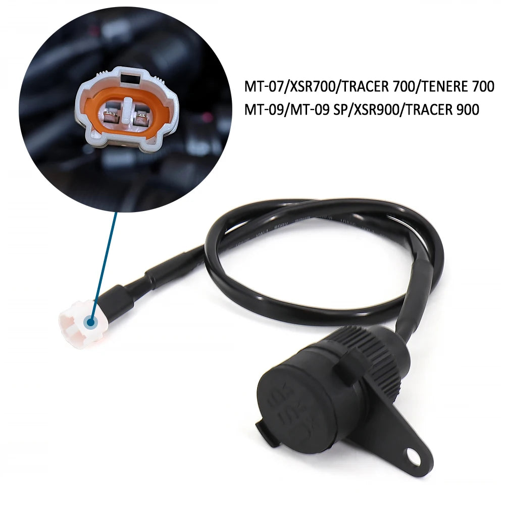 Waterproof Motorcycle USB Charger Socket – Phone Charging Port for Yamaha MT-09, MT-07, XSR700, Tracer 700 & Tenere 700