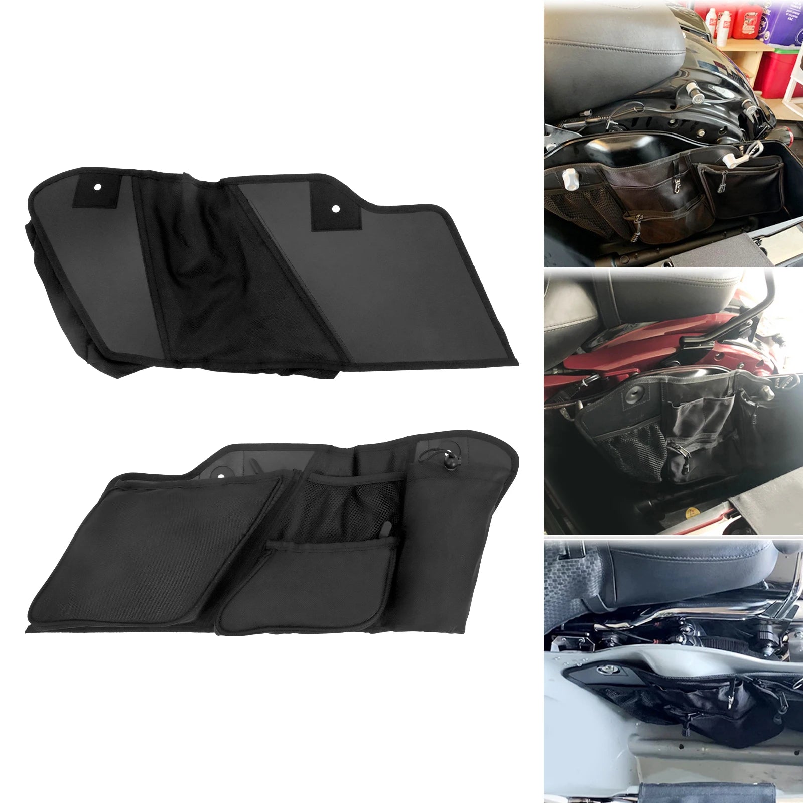 REWMTER Motorcycle Saddlebag Liners Wall Organizer Storage Zipper Tool Bag for Harley Touring Road Glide Street Glide Electra Glide Tri Glide FLHX 2014-2021 – Nylon Waterproof (1 Pair)