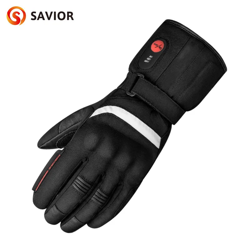 Savior Heat Winter Motorcycle Heated Gloves 7.4V Safe Outdoors Sports Electric Heating Waterproof Windproof KNUCKLE EN13594