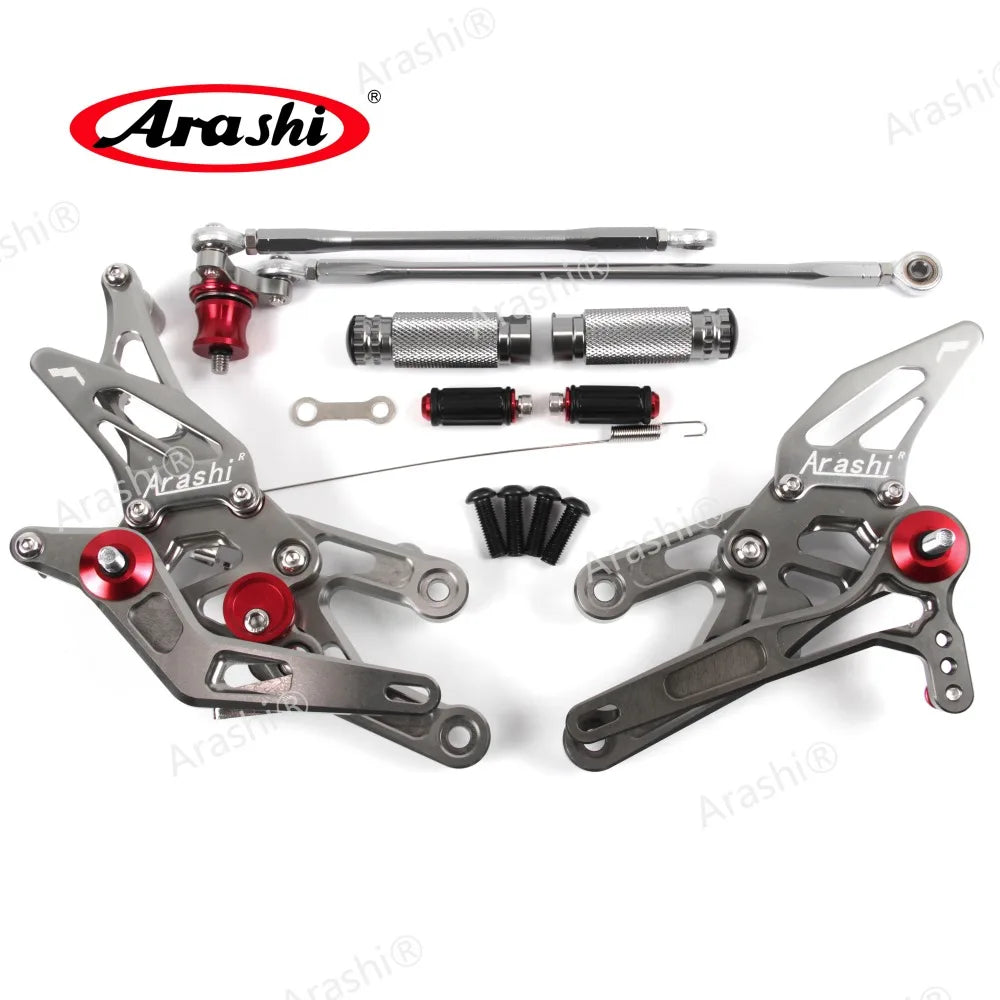 Honda CBR600RR 2003–2006 Arashi Adjustable Rear Set Foot Pegs – CNC 6061-T6 Aluminum – Black / Gold / Titanium Gray – Ships from USA – $234–$239