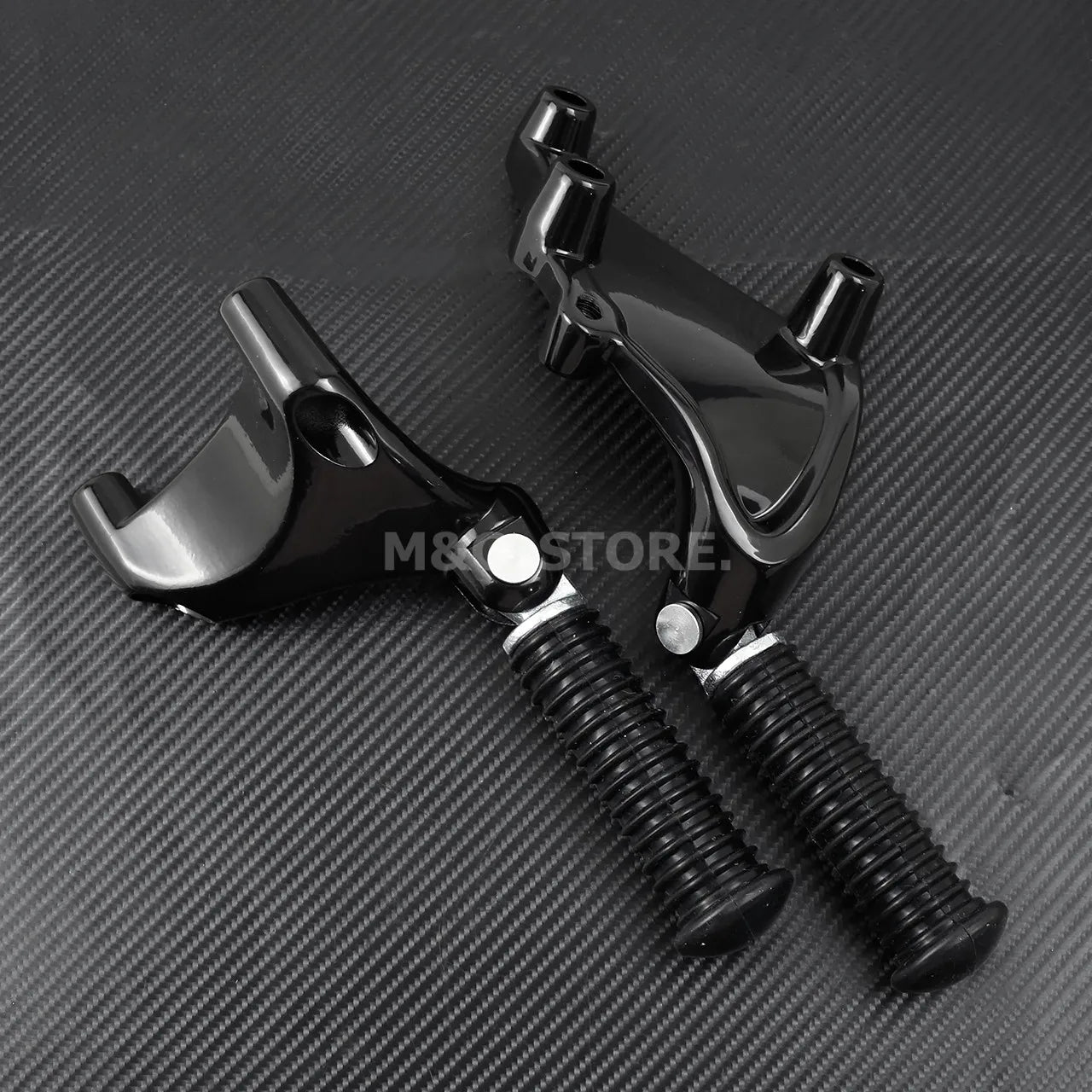 Harley Sportster Rear Passenger Foot Pegs + Mount – Iron 883 / 1200 / XL48 / XL72 / SuperLow – 2014–2020 – Black Aluminum – $62