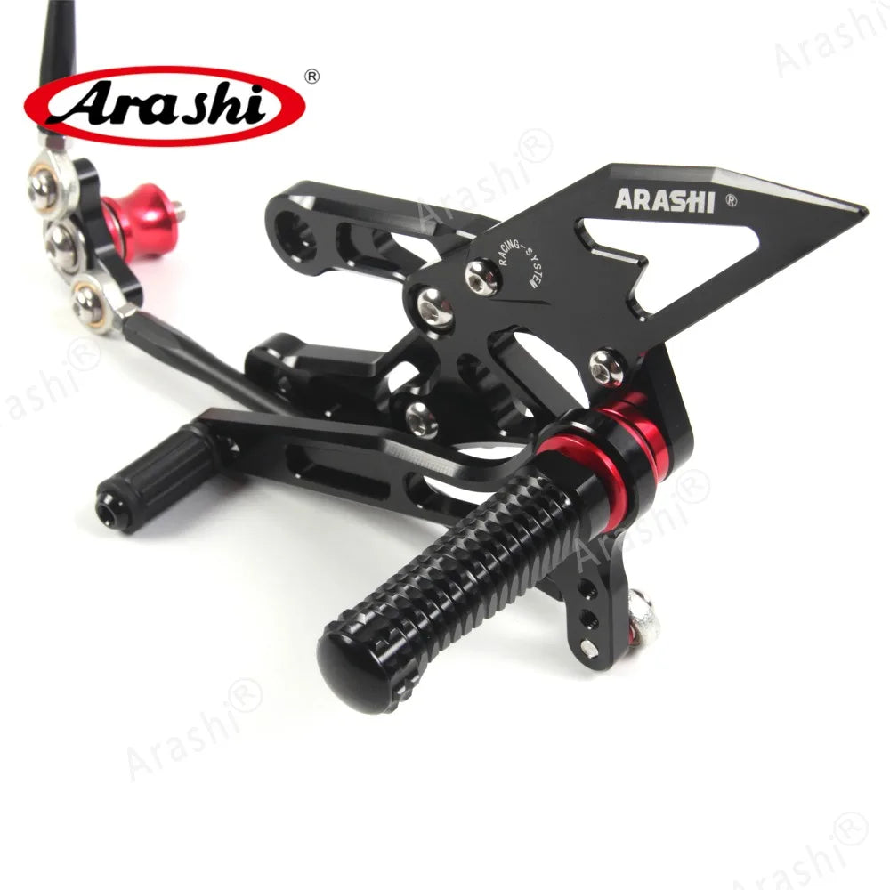 Honda CBR600RR 2003–2006 Arashi Adjustable Rear Set Foot Pegs – CNC 6061-T6 Aluminum – Black / Gold / Titanium Gray – Ships from USA – $234–$239