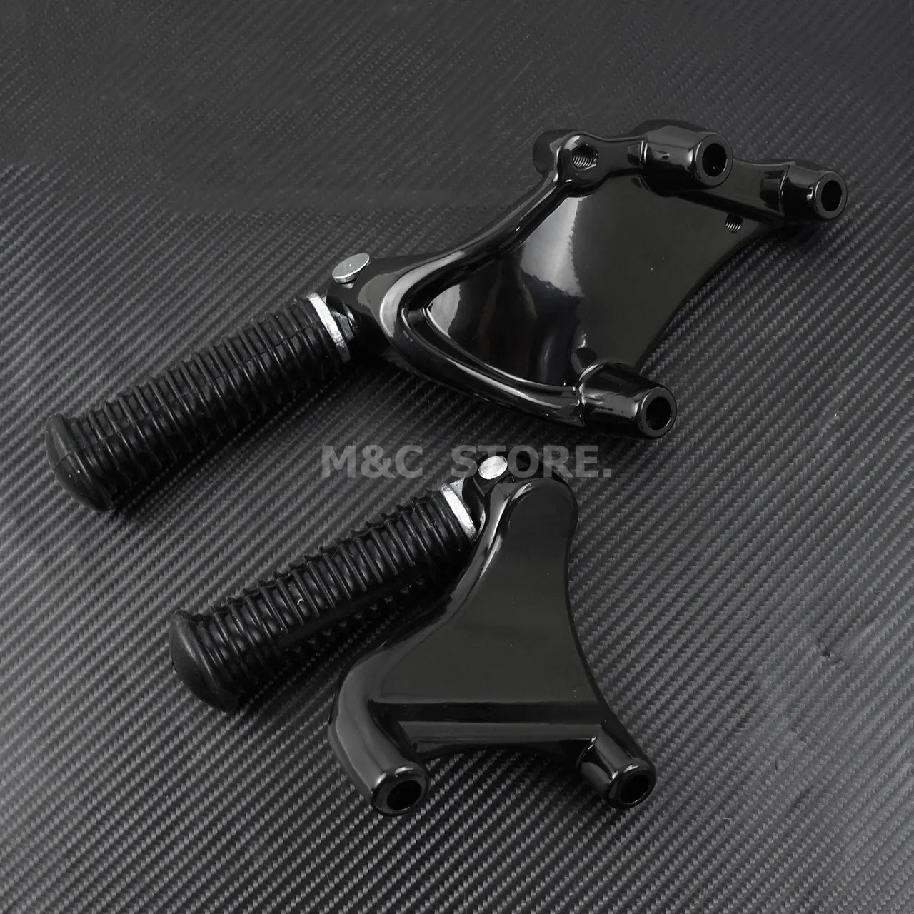Harley Sportster Rear Passenger Foot Pegs + Mount – Iron 883 / 1200 / XL48 / XL72 / SuperLow – 2014–2020 – Black Aluminum – $62