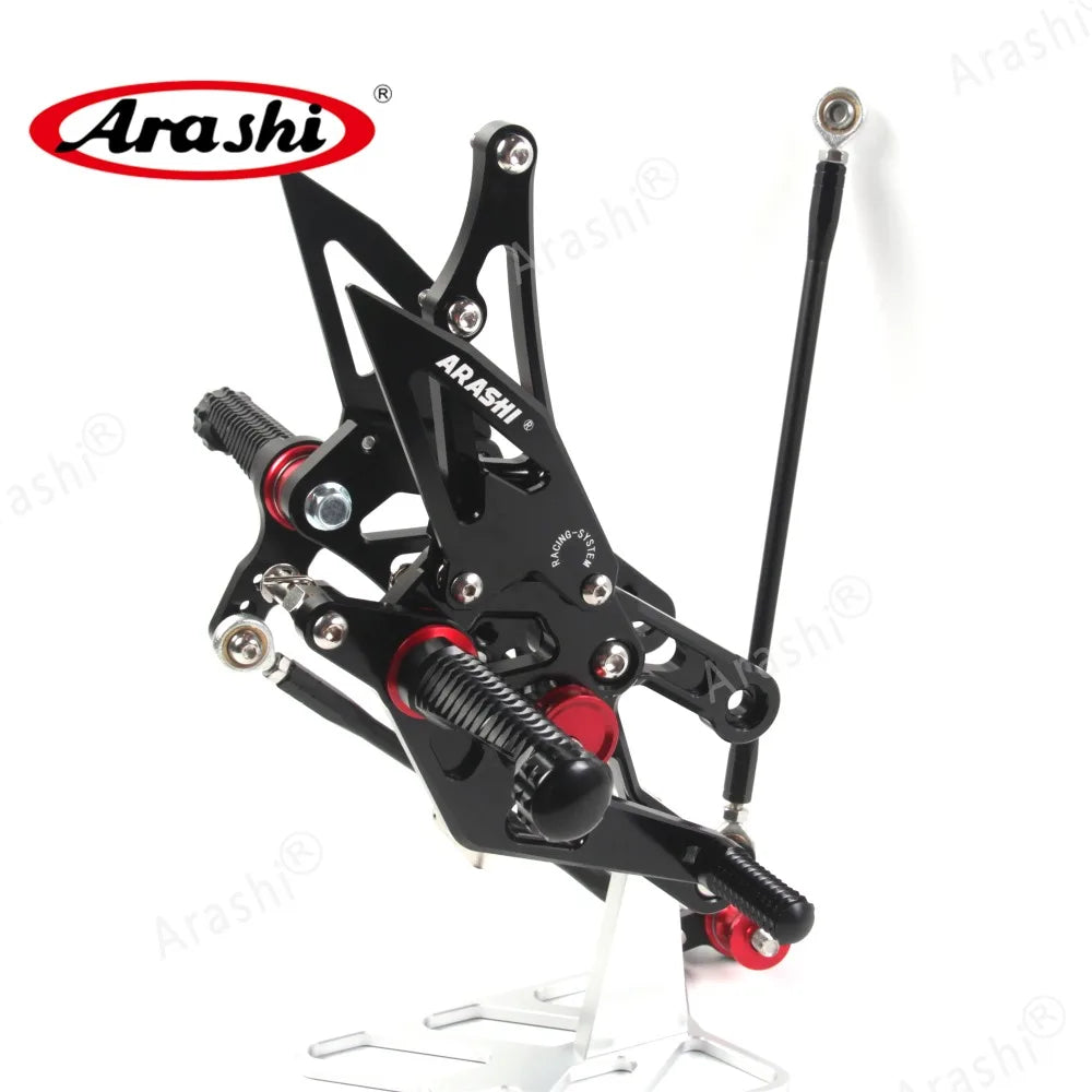 Honda CBR600RR 2003–2006 Arashi Adjustable Rear Set Foot Pegs – CNC 6061-T6 Aluminum – Black / Gold / Titanium Gray – Ships from USA – $234–$239