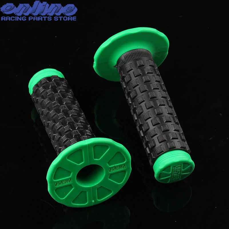Pro Taper Motorcycle Handlebar Grips 7/8" 22mm 1-1/8" Double Color Rubber Tacky Gel Anti-Slip Universal Racing Grips for Dirt Bike ATV Motocross Scooter MTB – 6 Colors (1 Pair)
