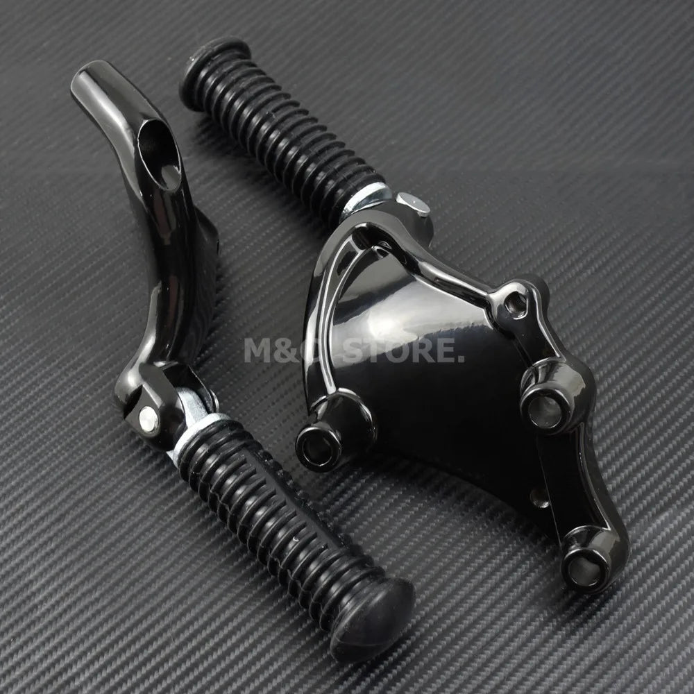 Harley Sportster Rear Passenger Foot Pegs + Mount – Iron 883 / 1200 / XL48 / XL72 / SuperLow – 2014–2020 – Black Aluminum – $62