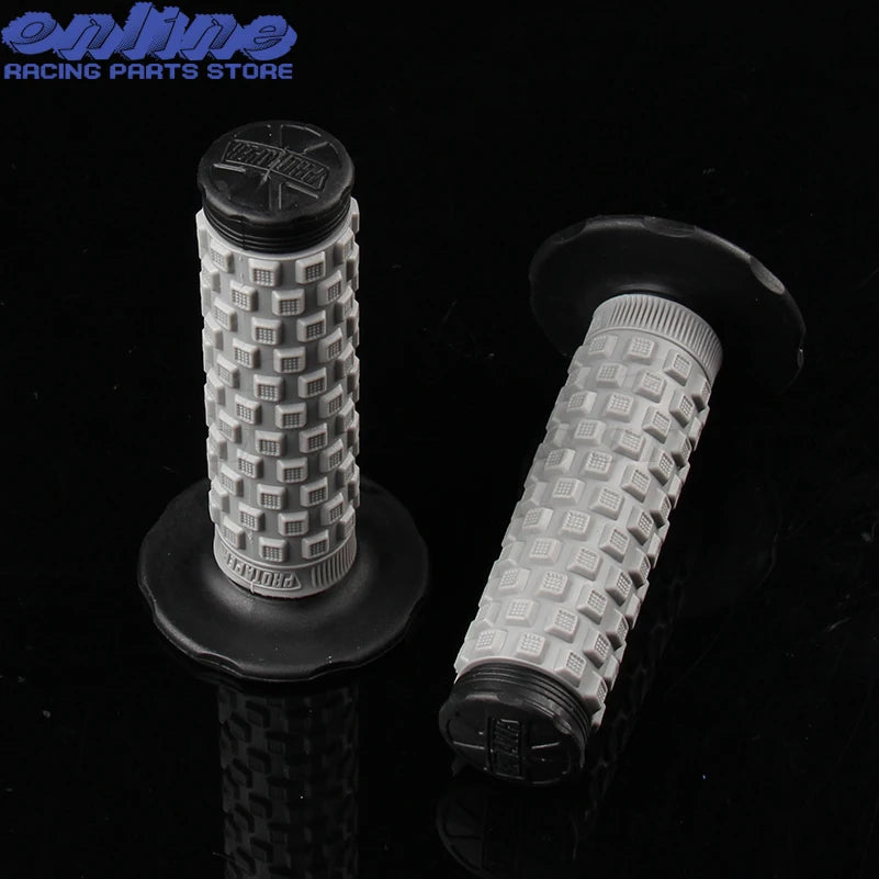 Pro Taper Motorcycle Handlebar Grips 7/8" 22mm 1-1/8" Double Color Rubber Tacky Gel Anti-Slip Universal Racing Grips for Dirt Bike ATV Motocross Scooter MTB – 6 Colors (1 Pair)