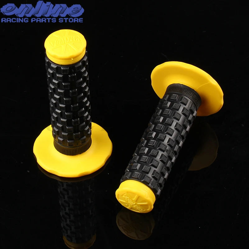 Pro Taper Motorcycle Handlebar Grips 7/8" 22mm 1-1/8" Double Color Rubber Tacky Gel Anti-Slip Universal Racing Grips for Dirt Bike ATV Motocross Scooter MTB – 6 Colors (1 Pair)