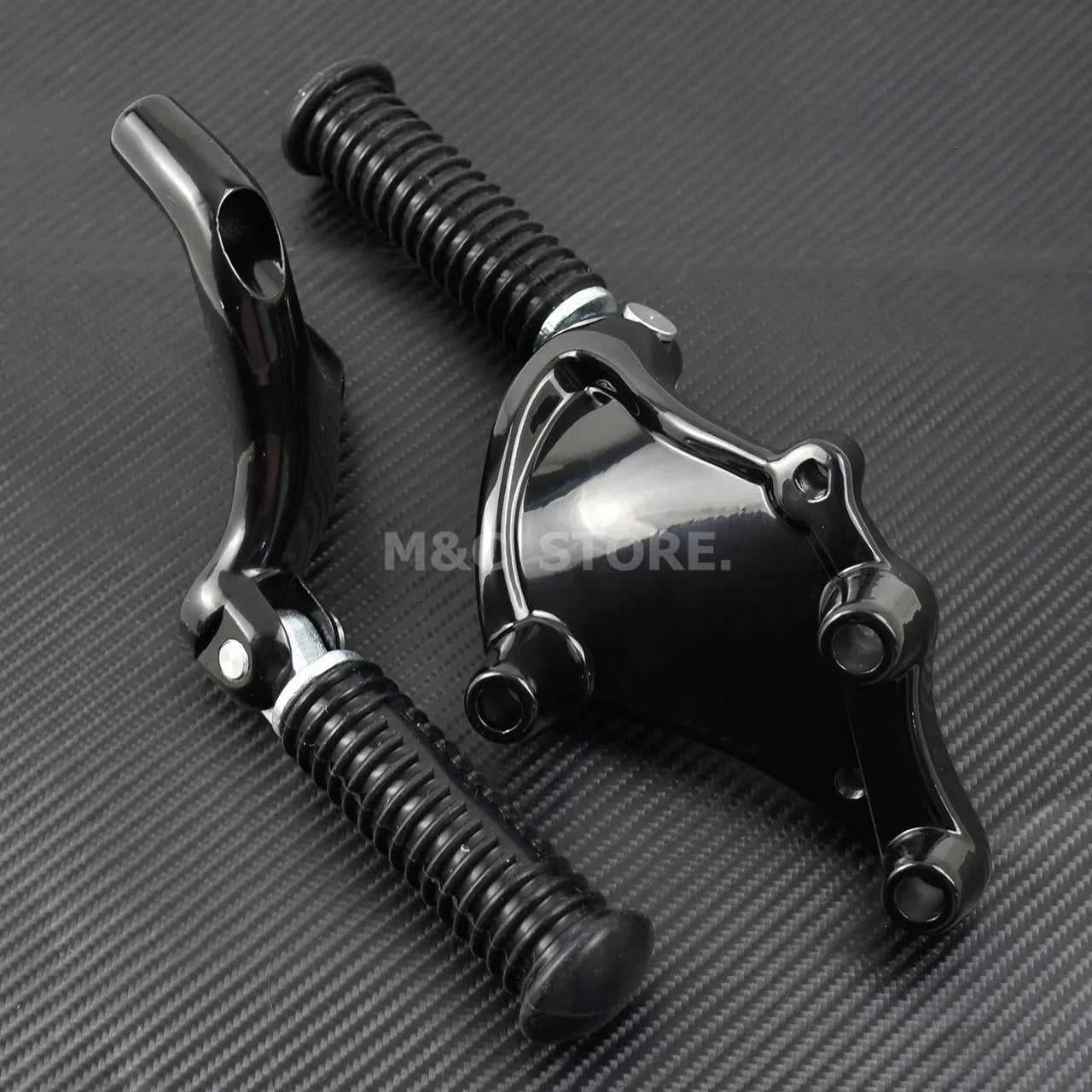 Harley Sportster Rear Passenger Foot Pegs + Mount – Iron 883 / 1200 / XL48 / XL72 / SuperLow – 2014–2020 – Black Aluminum – $62