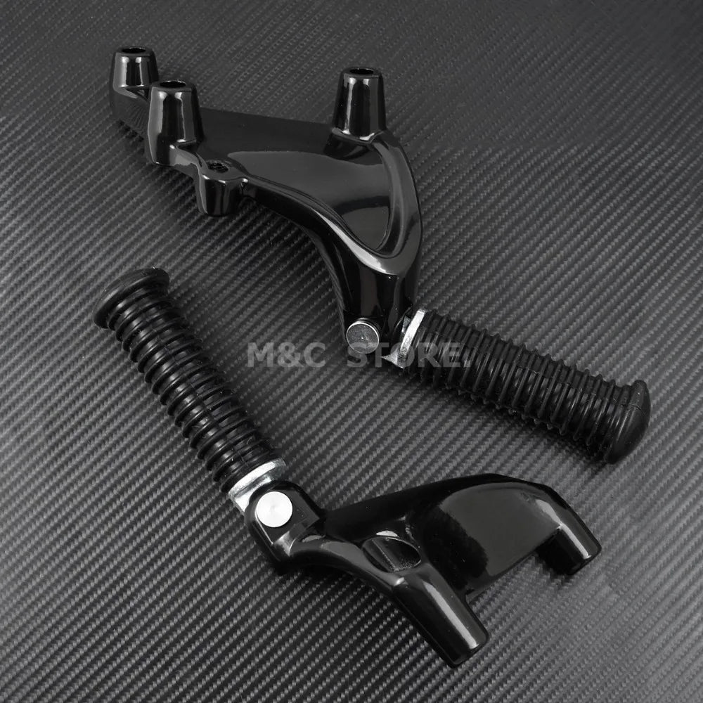 Harley Sportster Rear Passenger Foot Pegs + Mount – Iron 883 / 1200 / XL48 / XL72 / SuperLow – 2014–2020 – Black Aluminum – $62