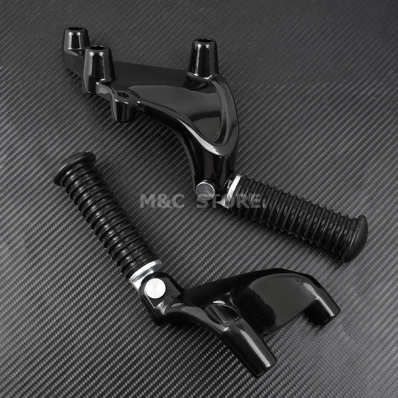 Harley Sportster Rear Passenger Foot Pegs + Mount – Iron 883 / 1200 / XL48 / XL72 / SuperLow – 2014–2020 – Black Aluminum – $62
