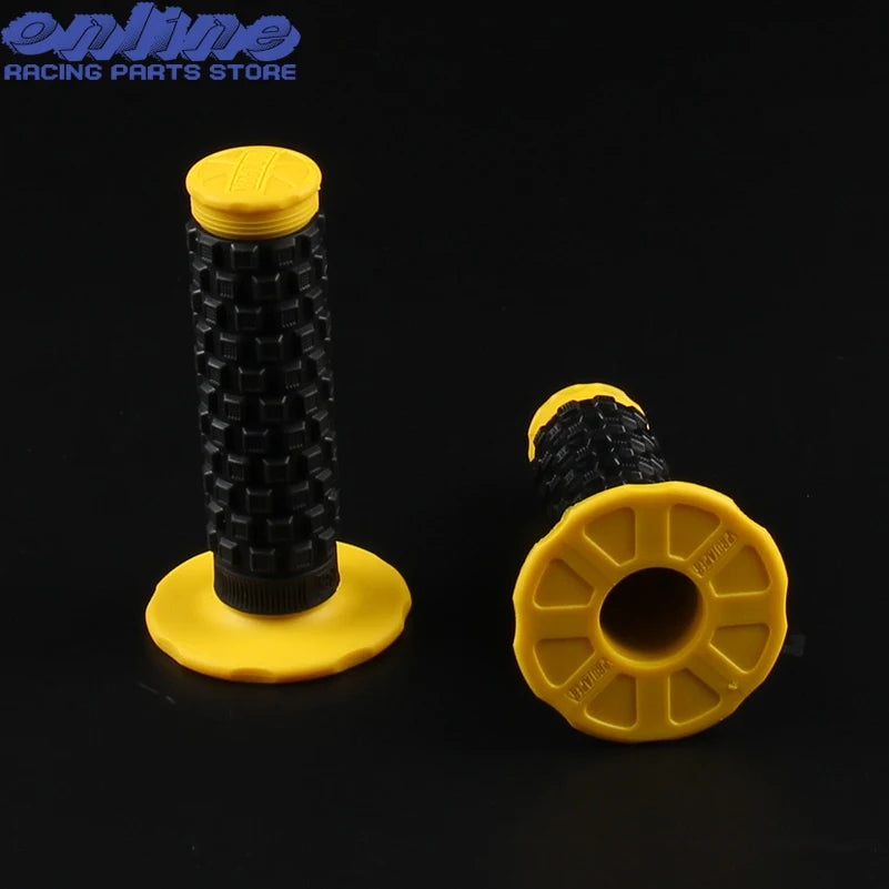Pro Taper Motorcycle Handlebar Grips 7/8" 22mm 1-1/8" Double Color Rubber Tacky Gel Anti-Slip Universal Racing Grips for Dirt Bike ATV Motocross Scooter MTB – 6 Colors (1 Pair)